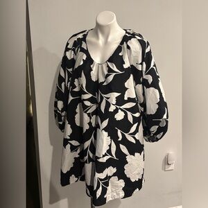 Kate Spade x Target Classic Rose Poplin Long Sleeve Mini Dress Balloon Sleeves